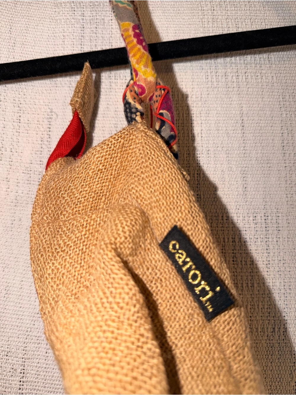 CATORI Boho Fringe Hobo Tan Burlap Beaded Festival purse. - Picture 2 of 7